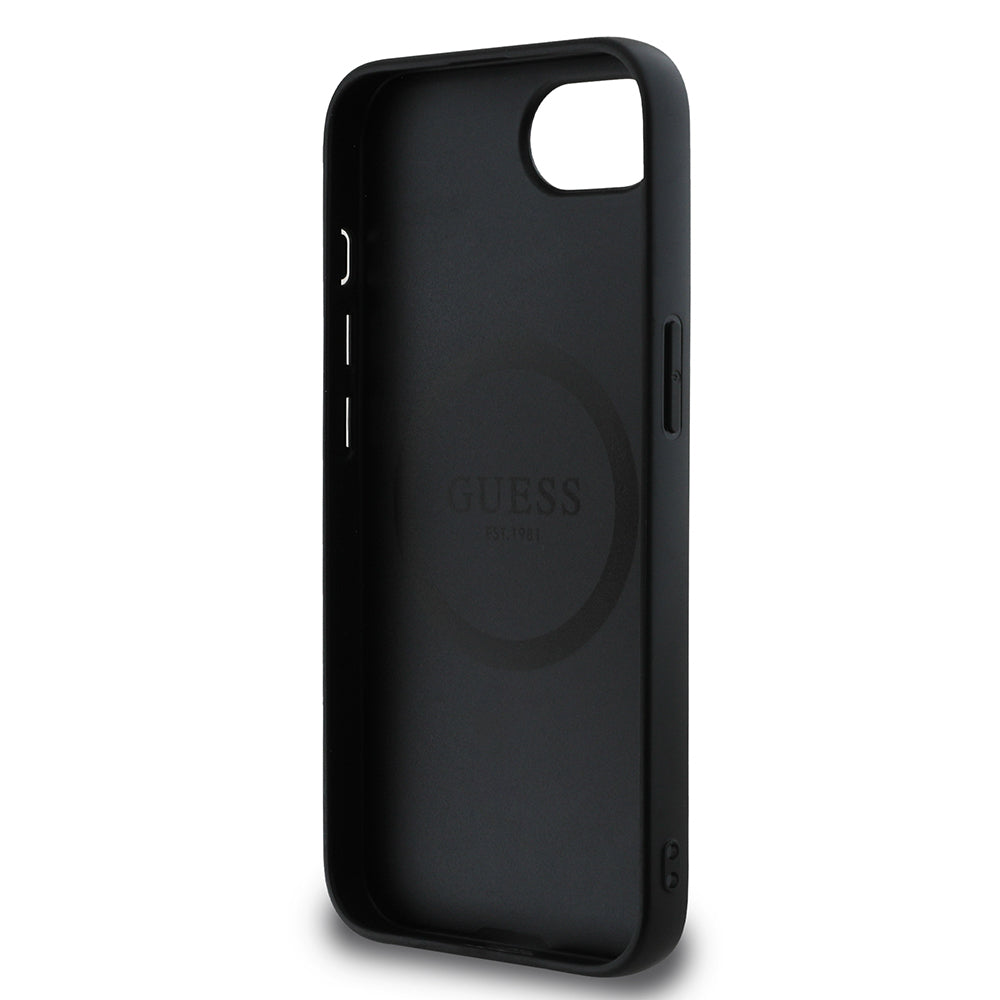Guess iPhone 16E Orjinal Lisanslı Magsafe Grained Triangle Telefon Kılıfı Guess iPhone 16E Orjinal Lisanslı Magsafe Grained Triangle Telefon Kılıfı